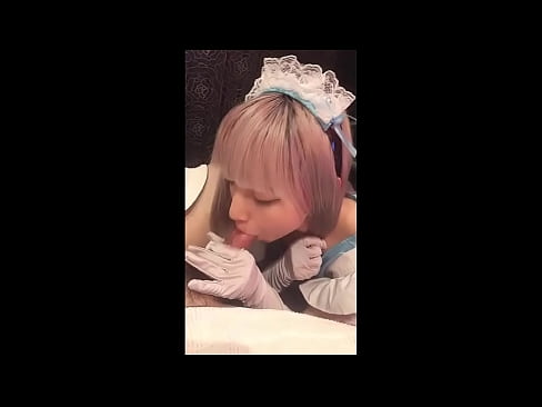 ❤️ 日本のアイドル「まゆか」、フレンチメイドのコスプレ、その1、ローションでフェラチオ、自慰行為 ❤️ 自家製ポルノ ❌️